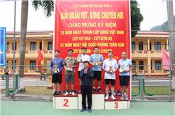 Cục Chính trị: Tổ chức giải quần vợt, bóng chuyền hơi chào mừng 76 năm ngày thành lập Quân đội nhân dân Việt Nam, 31 năm Ngày hội Quốc phòng toàn dân